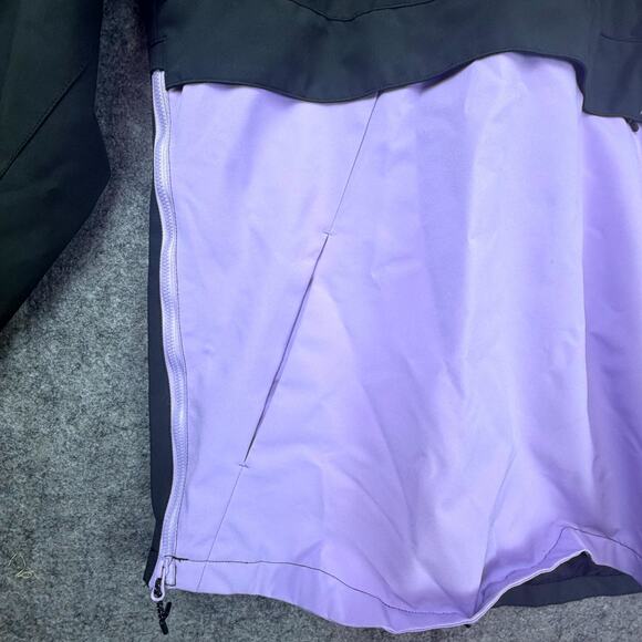 Psycho Tuna Anorak Jacket Mens Large Black Purple Hooded Water Resistant - Picture 3 of 7